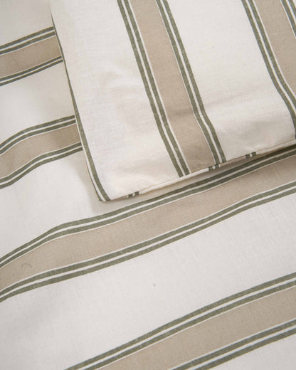Raya Sitges cotton duvet cover, dry green - taupe