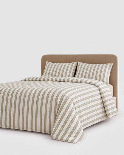 Raya Sitges cotton duvet cover, dry green - taupe