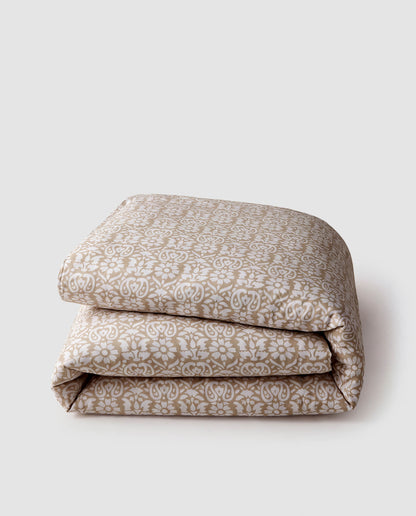 Matilde taupe cotton duvet cover