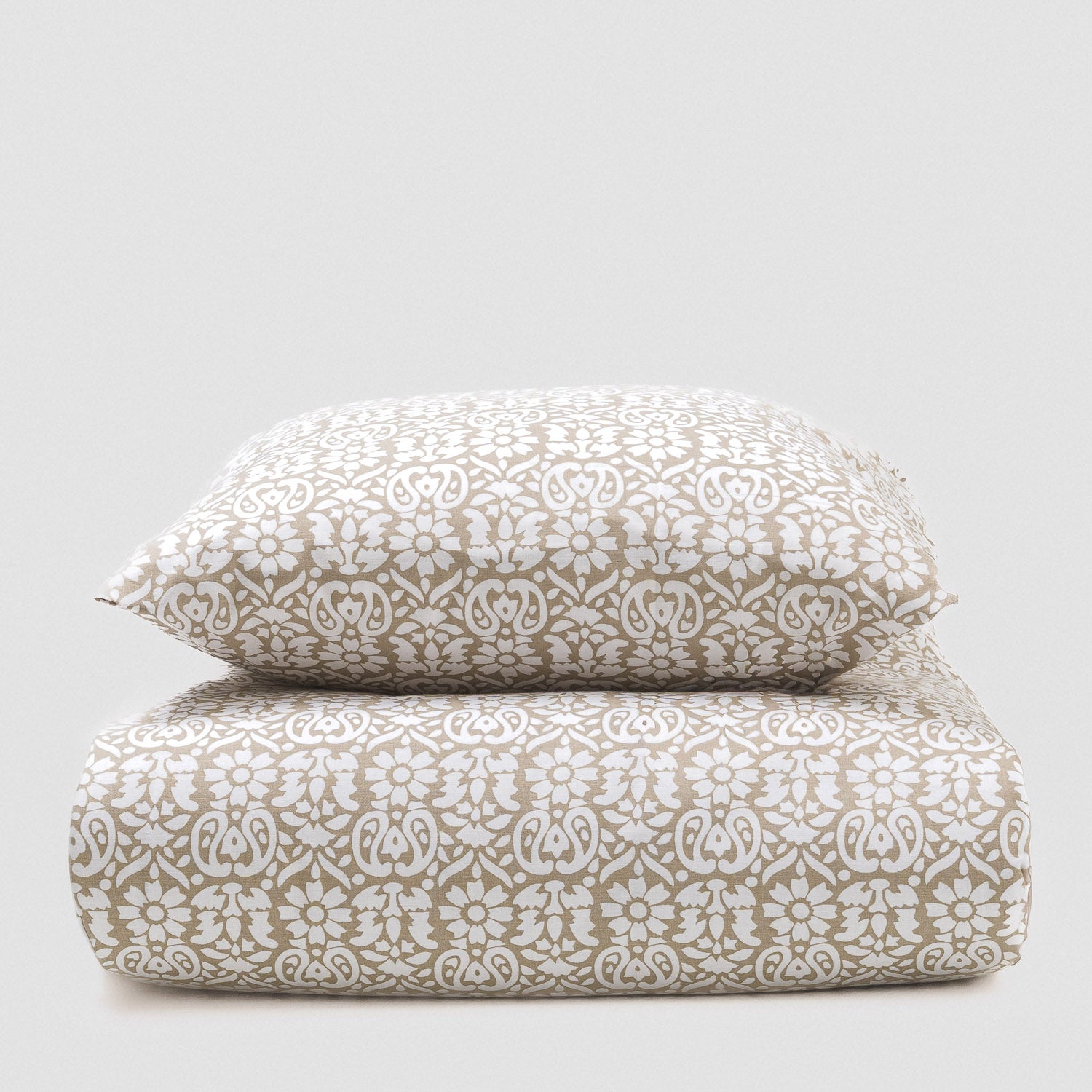 Capa de edredão de algodão Matilde taupe