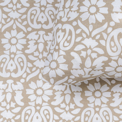 Capa de edredão de algodão Matilde taupe