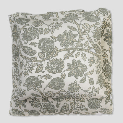 Capa de edredão de algodão Enelia verde seco - taupe