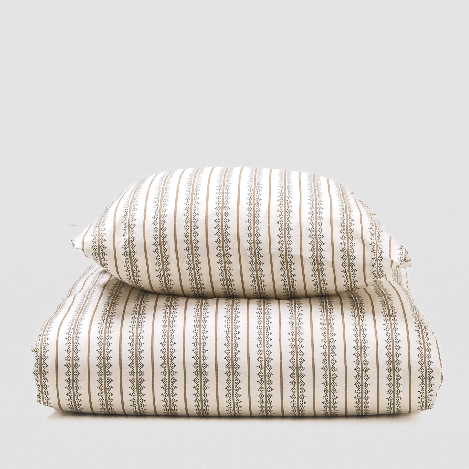 Capa de edredão de algodão Alrubia verde-seco