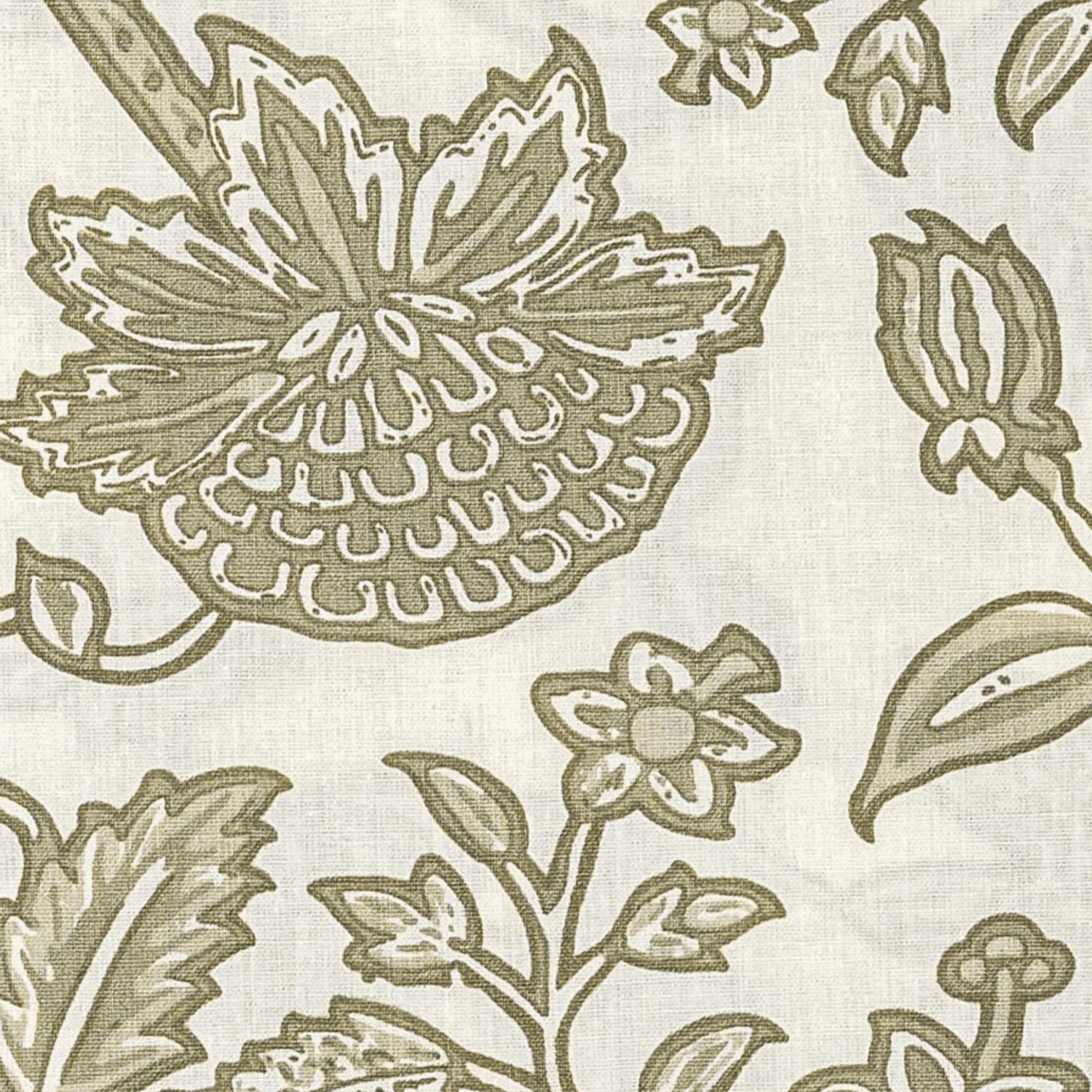 Juego de sábanas algodón Enelia verde seco - topo