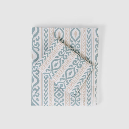 Juego de sábanas de algodón cuadro jake verde keike