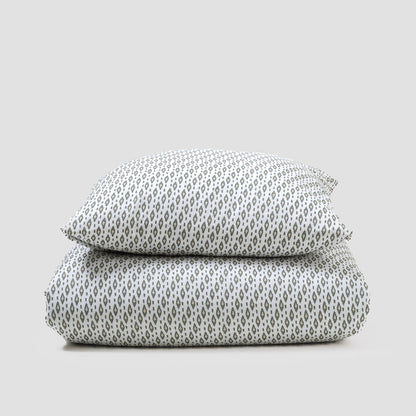 Funda nórdica algodón Nerdana verde seco - topo