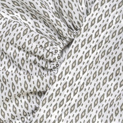 Juego de sábanas algodón Nerdana verde seco - topo