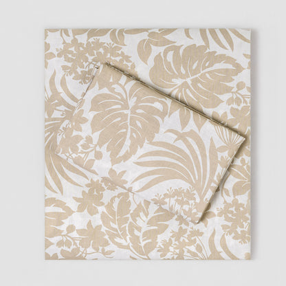 Juego de sábanas algodón Tulipan topo