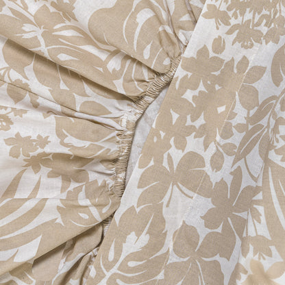 Juego de sábanas algodón Tulipan topo