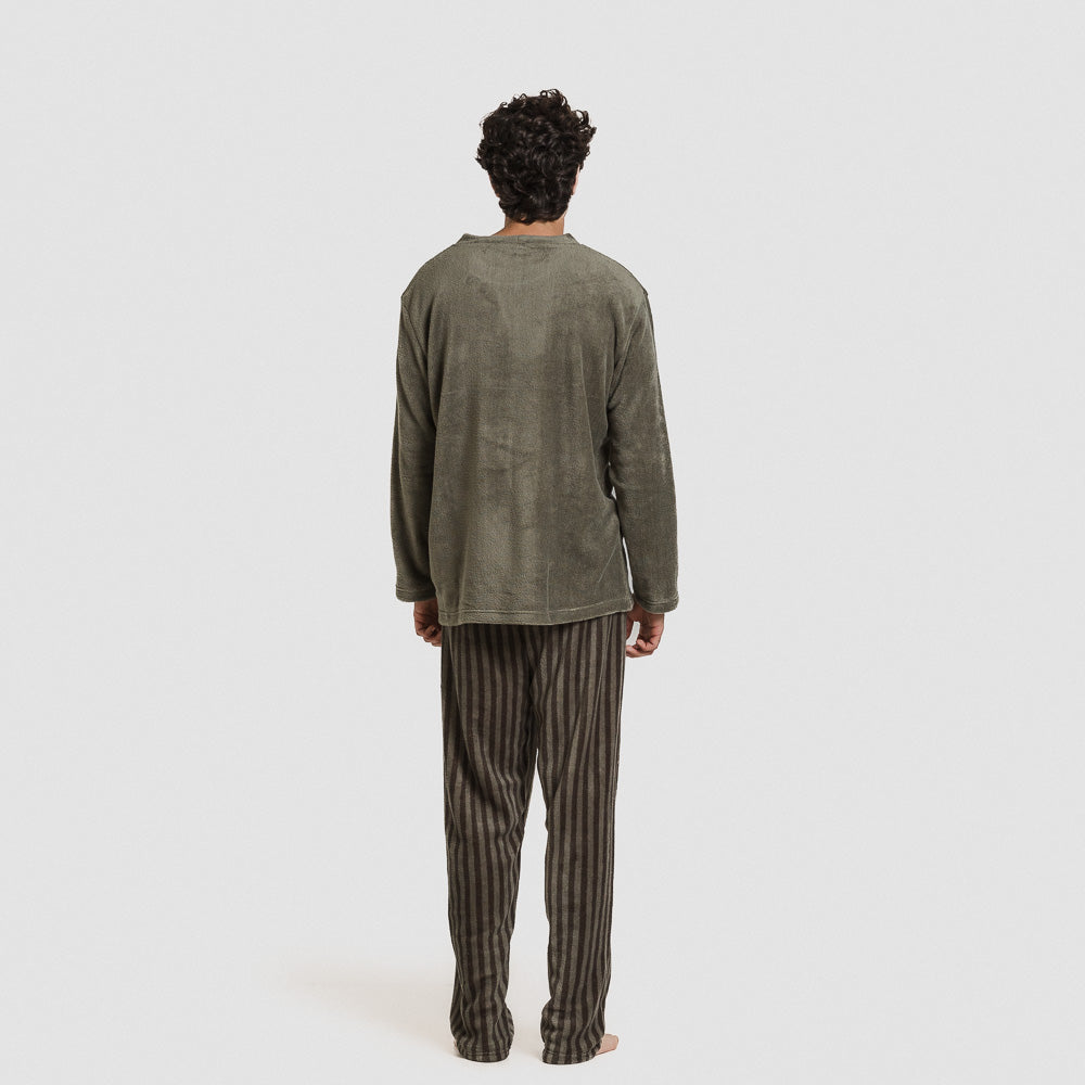 Pijama coral hombre Raya Vinicius Verde cacería