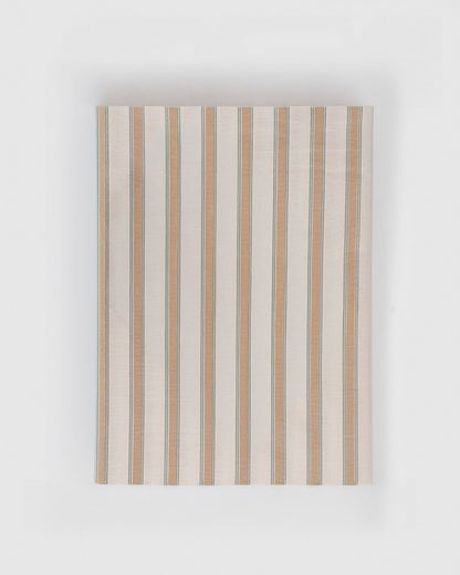 Beige/green striped cotton sheet set