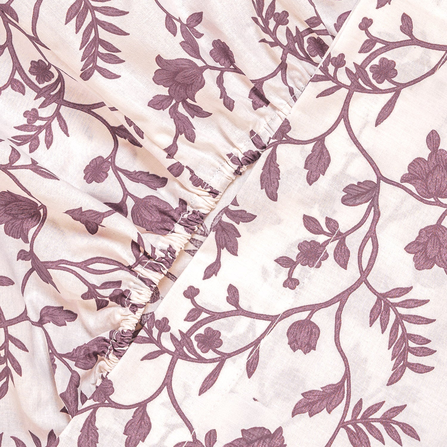 Juego de sábana de algodón Helena Malva/Rosa