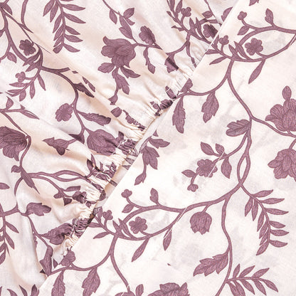 Jogo de lençóis algodão Helena Malva/Rosa