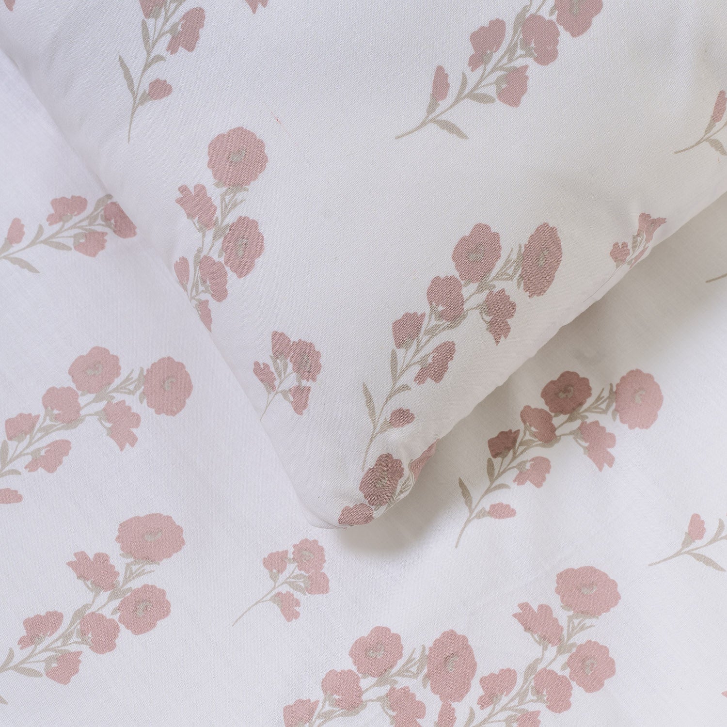 Copripiumino nundia in cotone tortora/rosa keike