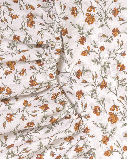 Set di lenzuola in cotone Niles Verde Secco/Ocra