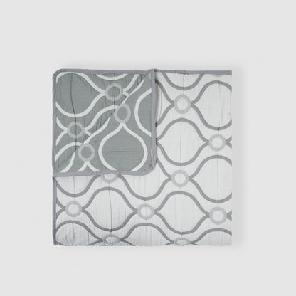 Colcha doble tela jacquard pagoda verde seco