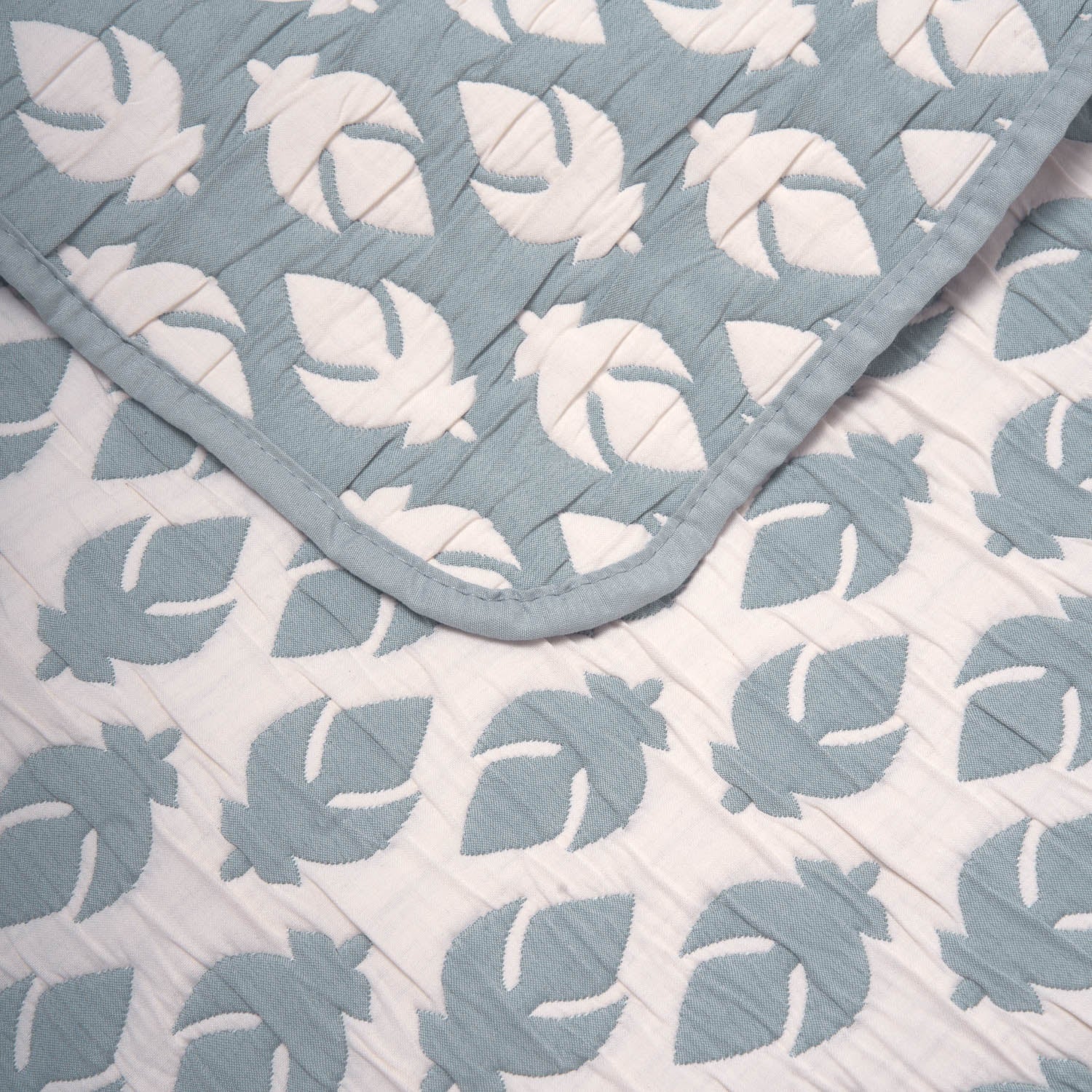 Colcha doble tela jacquard sheet verde keike