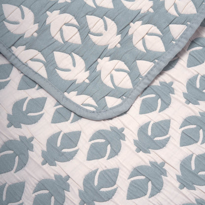 Colcha doble tela jacquard sheet verde keike