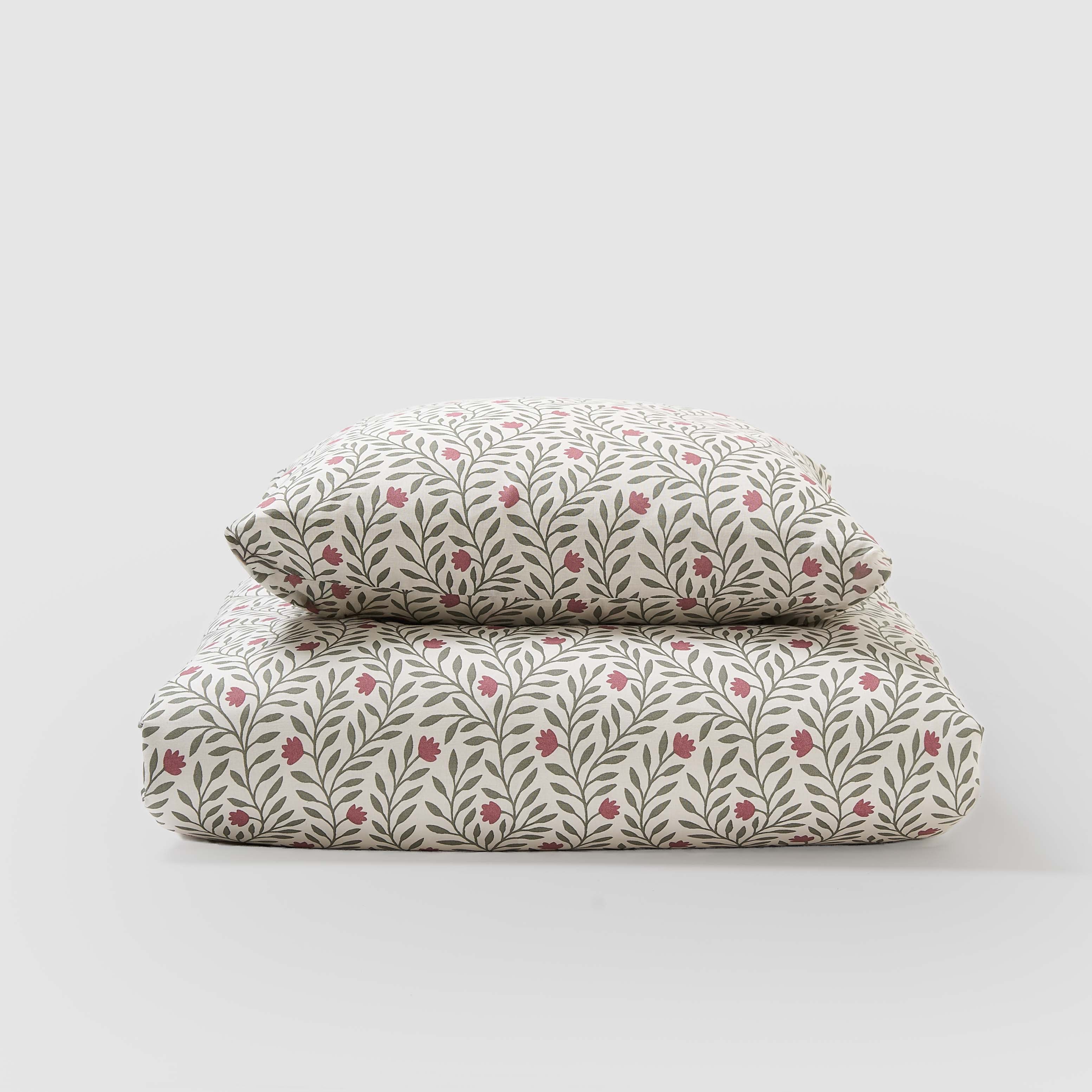 Funda nórdica algodón verde zulu seco/rosette