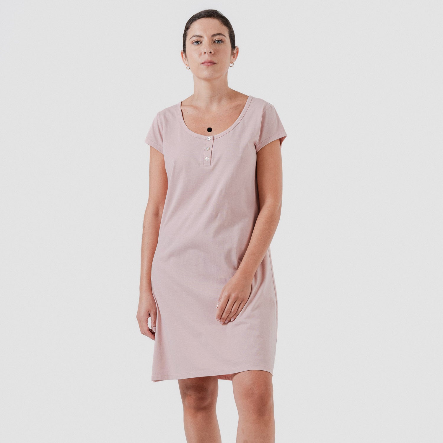 Blusa in cotone rosa semplice