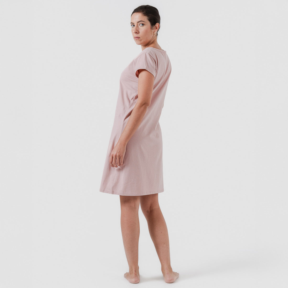Blusa in cotone rosa semplice