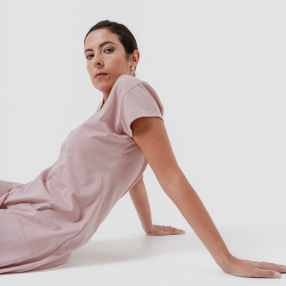 Blusa in cotone rosa semplice