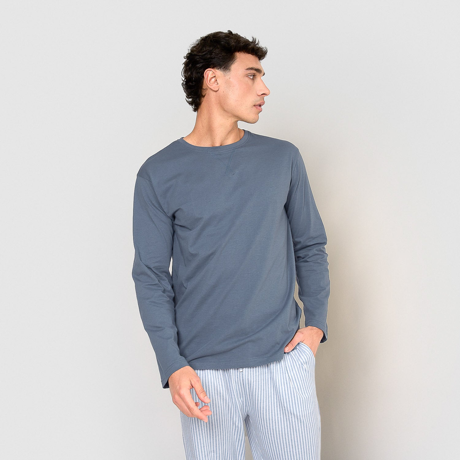 Pijama comprido Kodac de algodão azul marinho