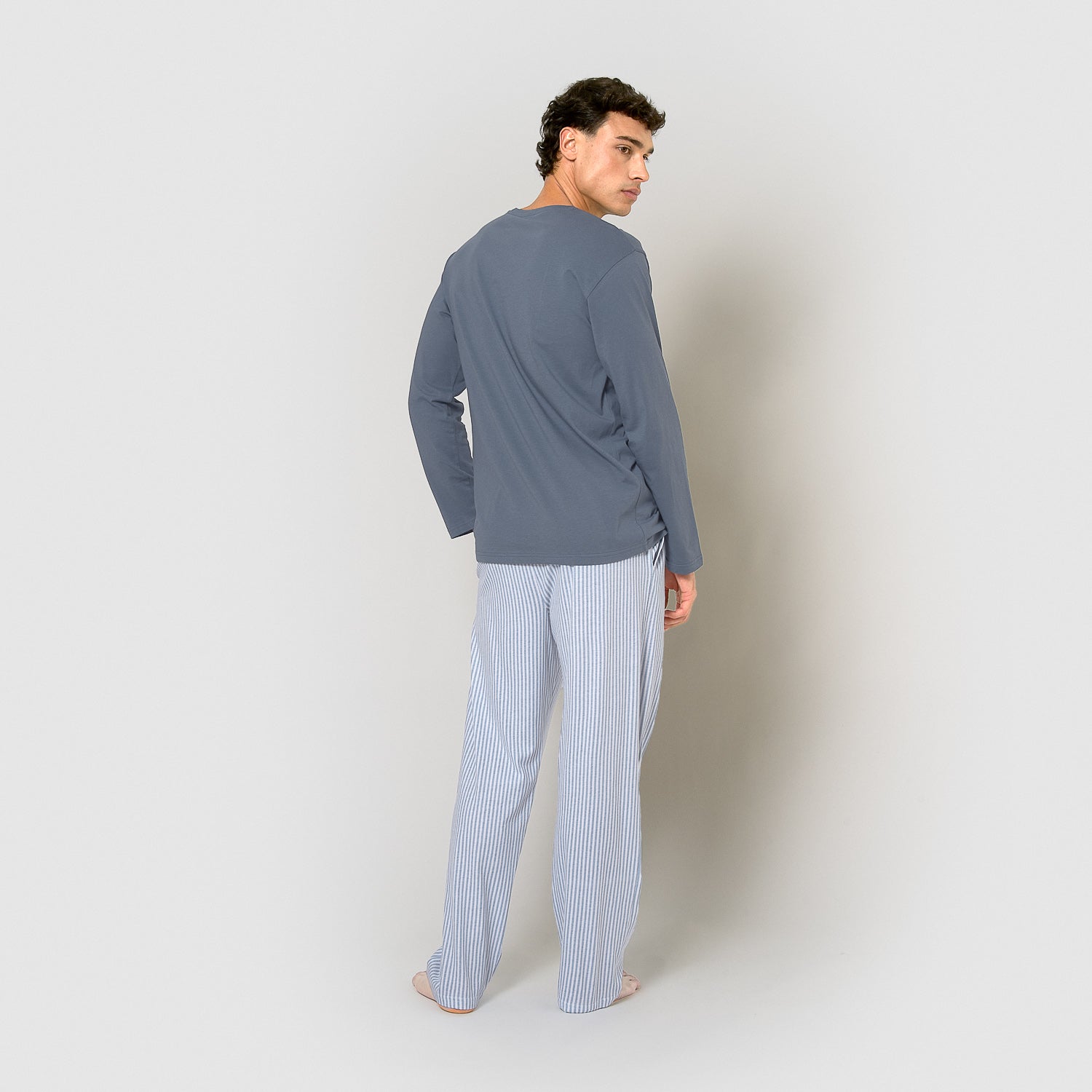 Pijama comprido Kodac de algodão azul marinho