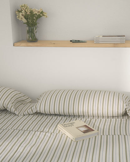 Jogo de lençóis de algodão raya rivara verde