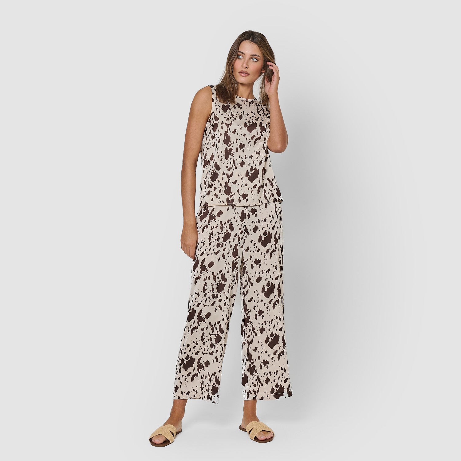 Ensemble Moncho en satin marron