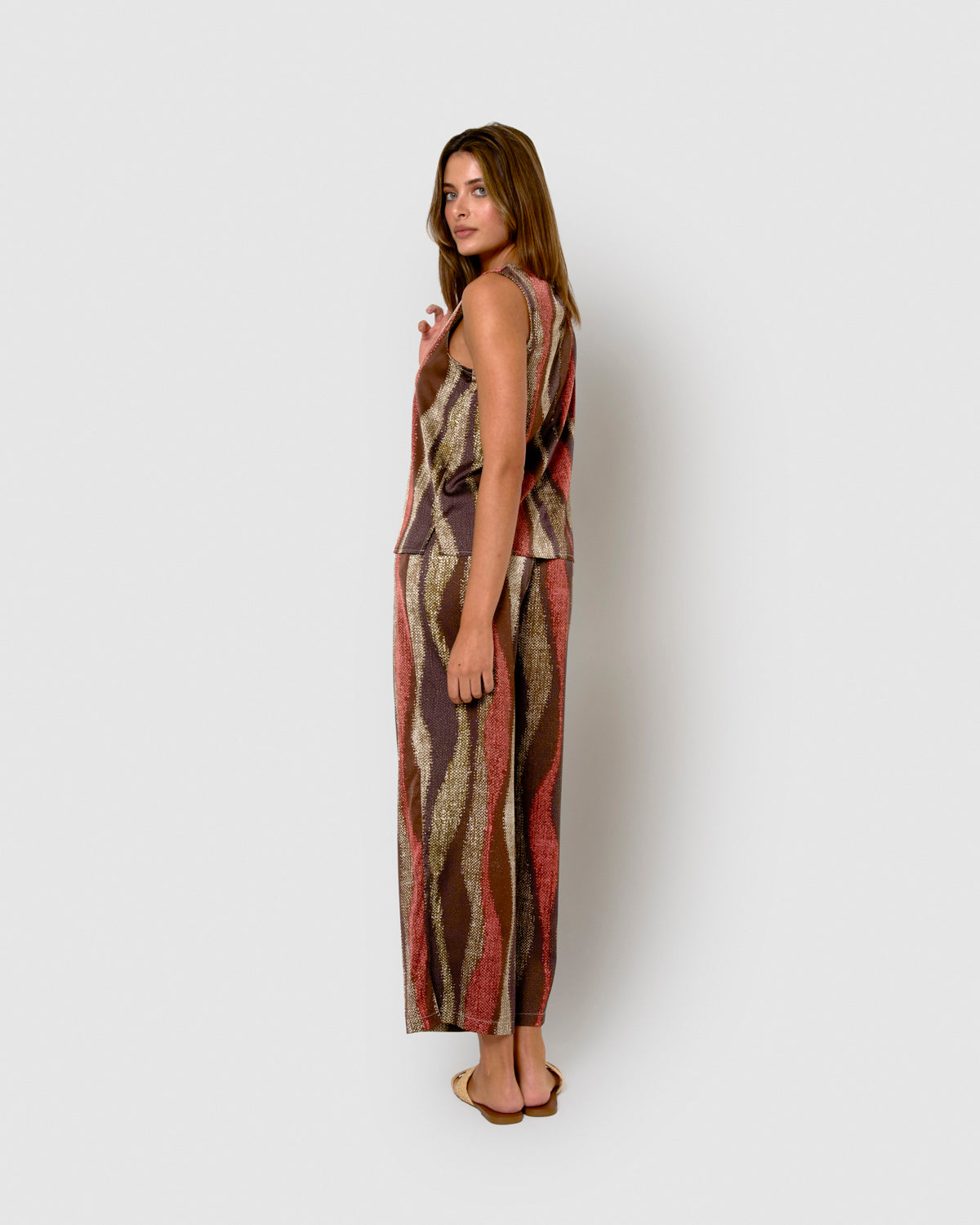Ensemble satin, sahana vert chasse