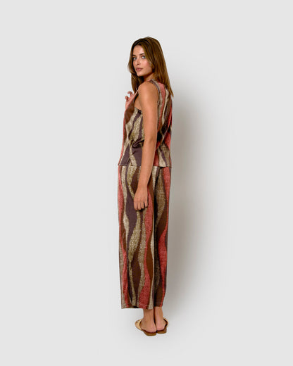 Ensemble satin, sahana vert chasse