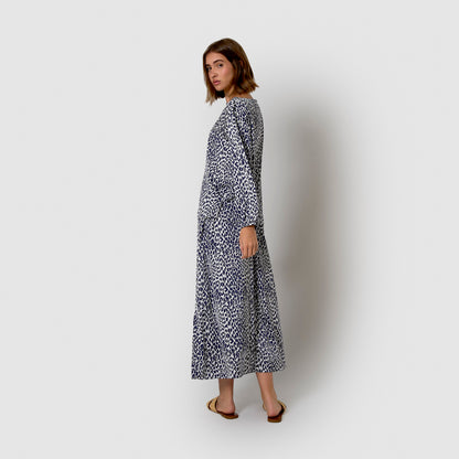 Gonna midi svasata in raso blu