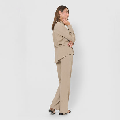 Camisa de algodón flex cuello camisero cuerda