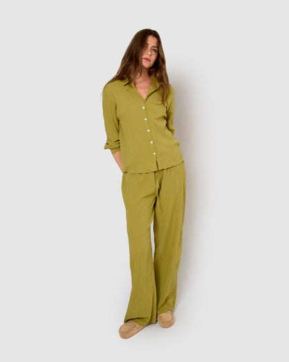Camisa algodón lino lima