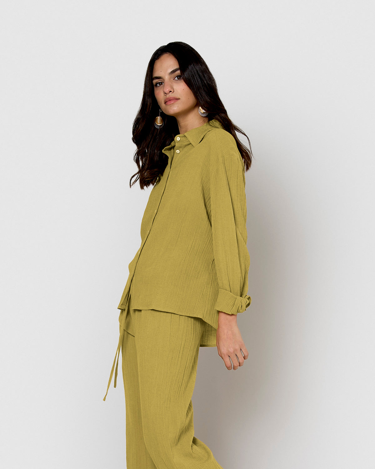 Camisa algodón lino lima