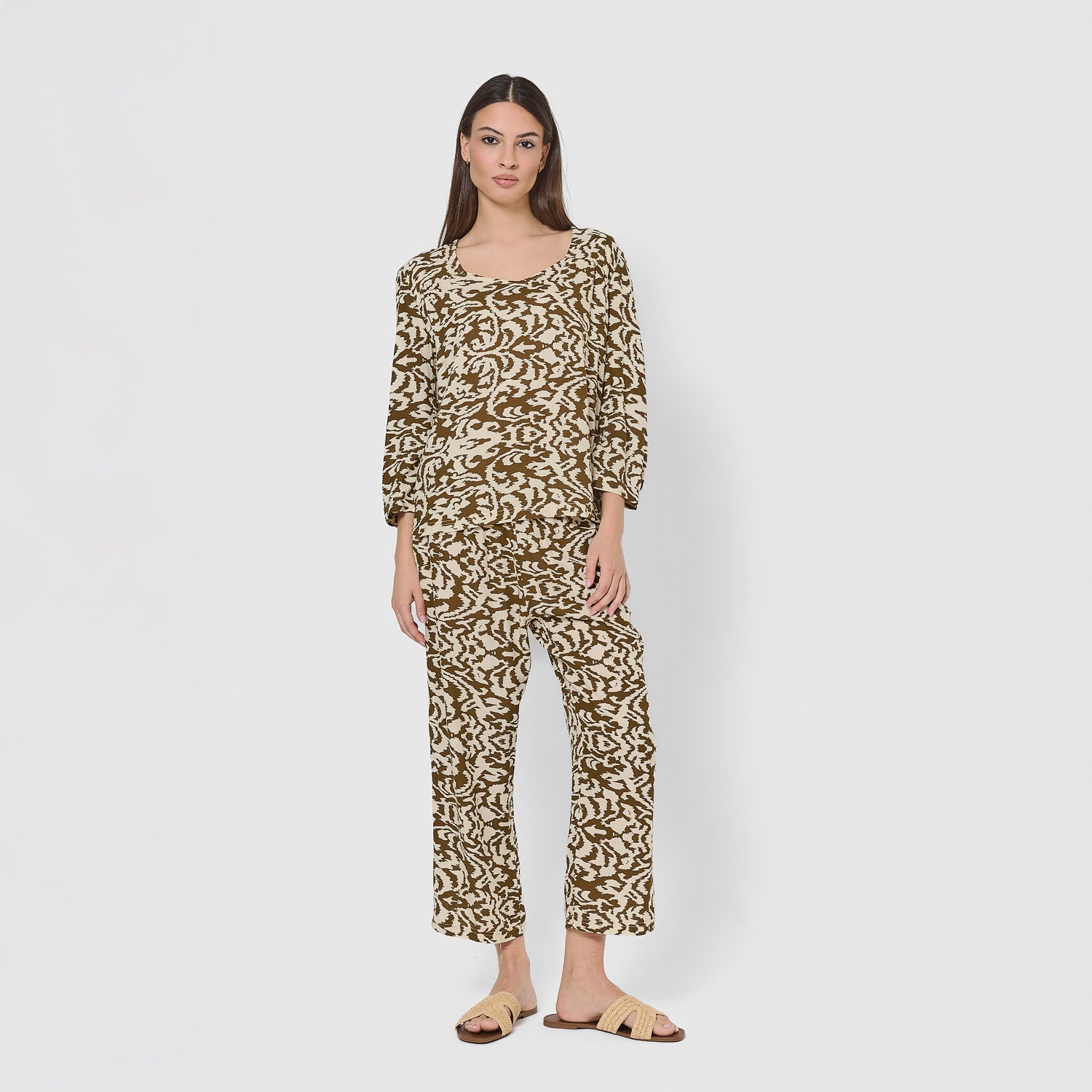 Set midi viscosa sindi marrón