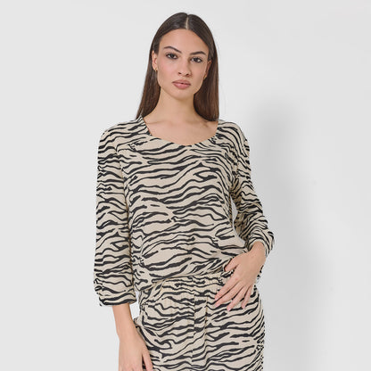 Set midi viscosa yves beige/negro