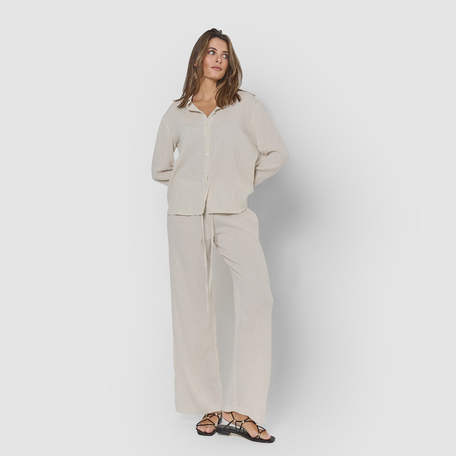 Pantalón de algodón flex natural