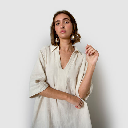 Abito corto di mussola bianca