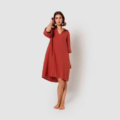 Vestido corto muselina caldera