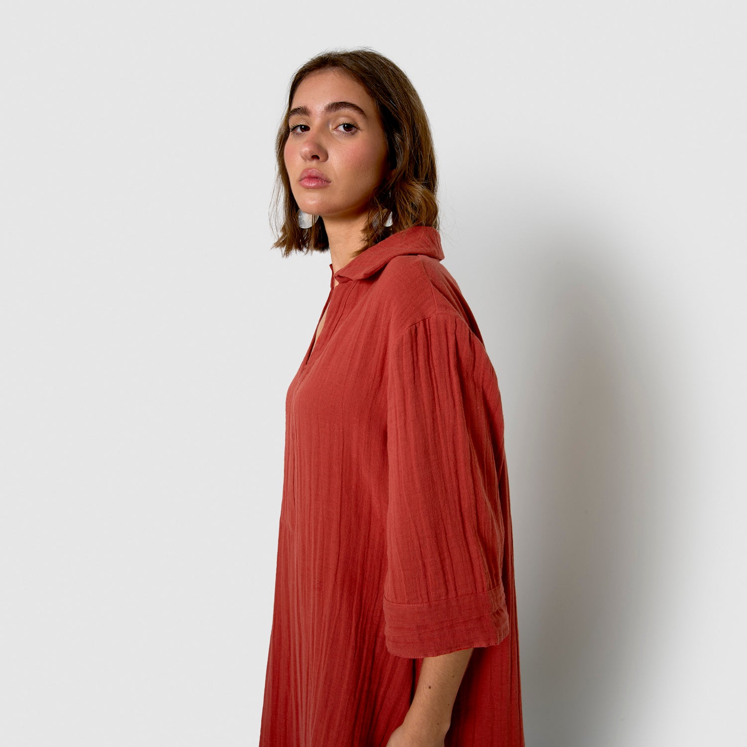 Vestido corto muselina caldera