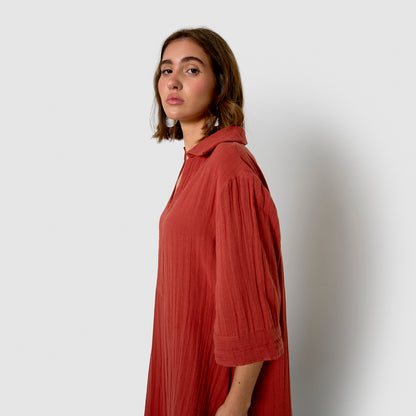 Vestido corto muselina caldera