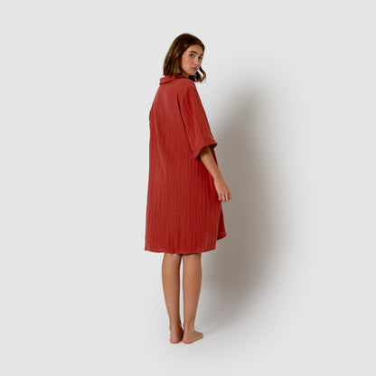 Vestido corto muselina caldera