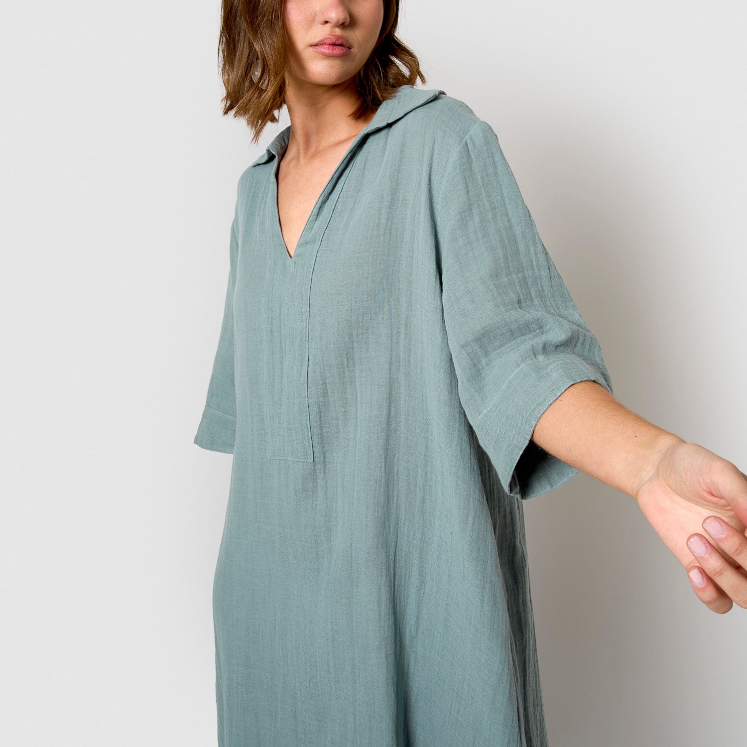 Vestido corto muselina índigo