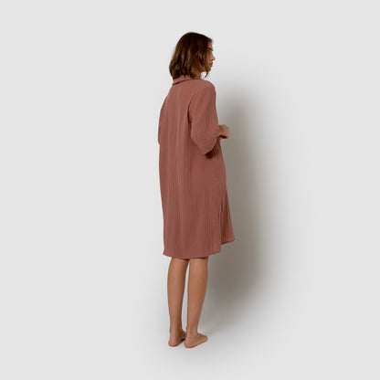 Abito corto in mussola con rosette