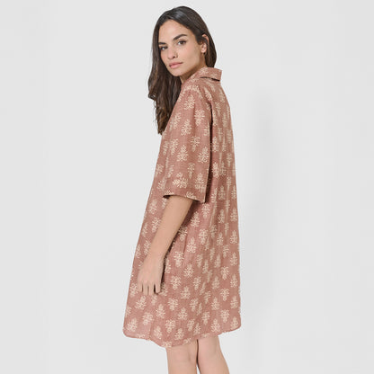 robe-chemise courte, rosette de jardin en fil