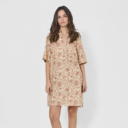 Robe-chemise courte à rosette Teresa/corde