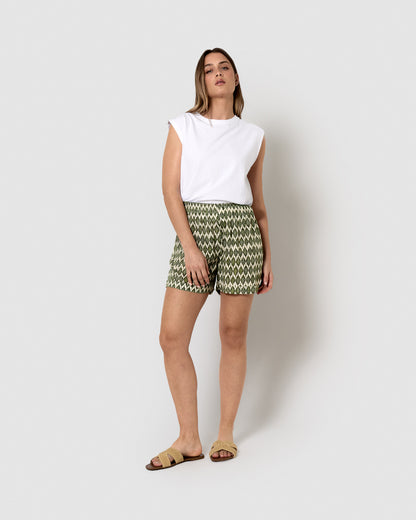 Calções de caça Detroit verde-escuros em viscose bambula