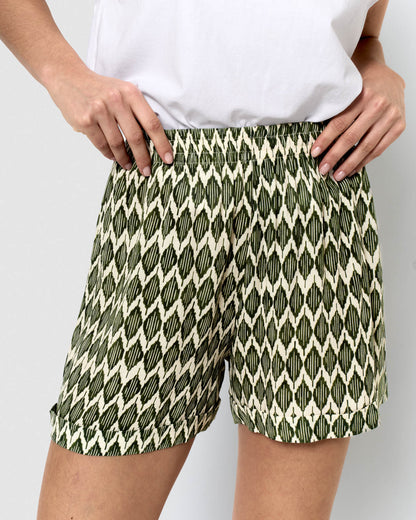 Calções de caça Detroit verde-escuros em viscose bambula